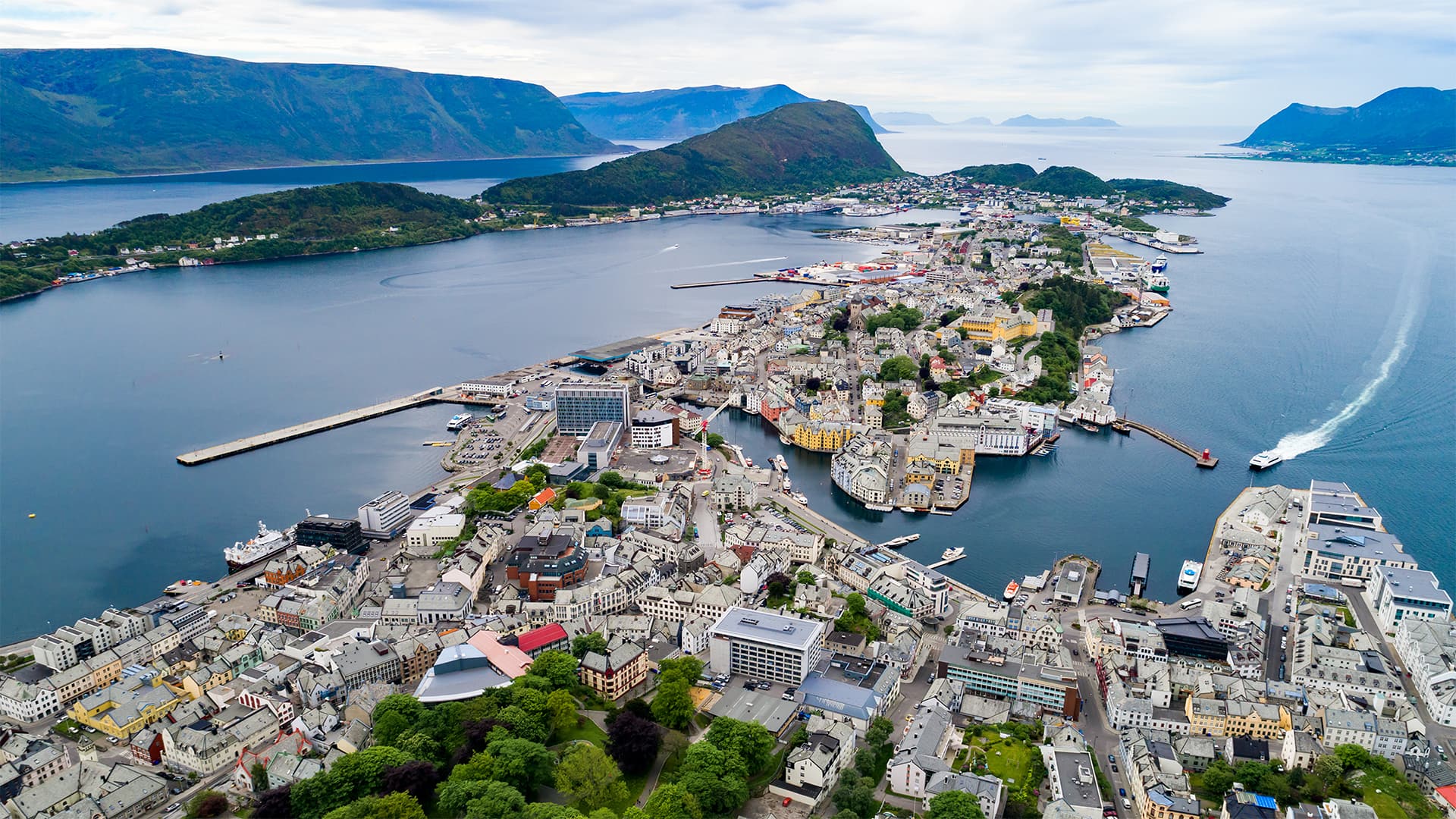 Panorámica de la ciudad de Alesund